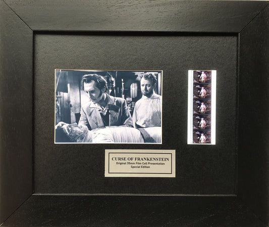 The CURSE of FRANKENSTEIN Original 35mm Film Cells set within Quality Wood Frame