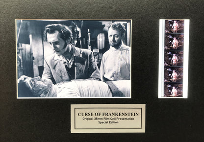 The CURSE of FRANKENSTEIN Original 35mm Film Cells set within Quality Wood Frame