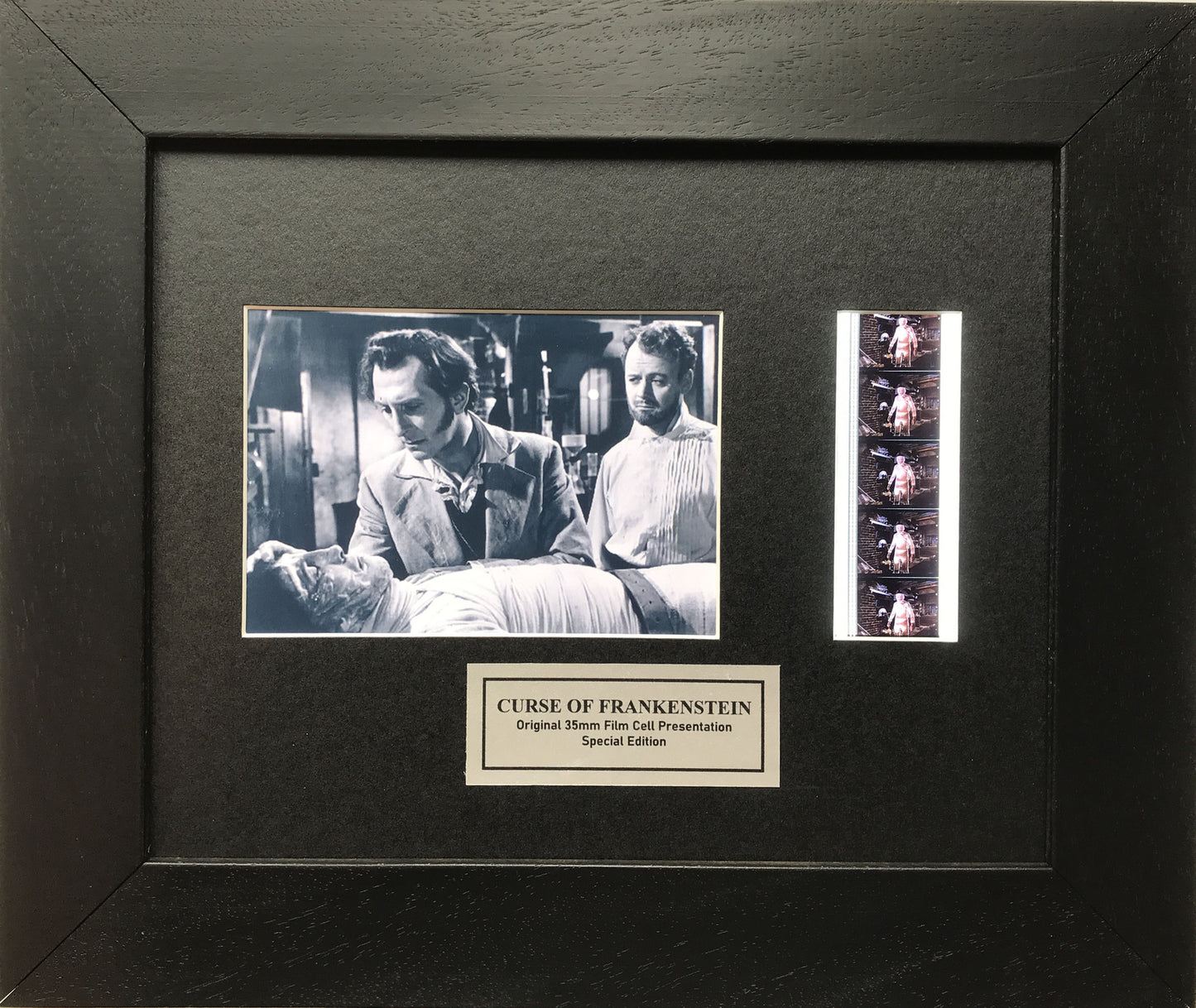 The CURSE of FRANKENSTEIN Original 35mm Film Cells set within Quality Wood Frame