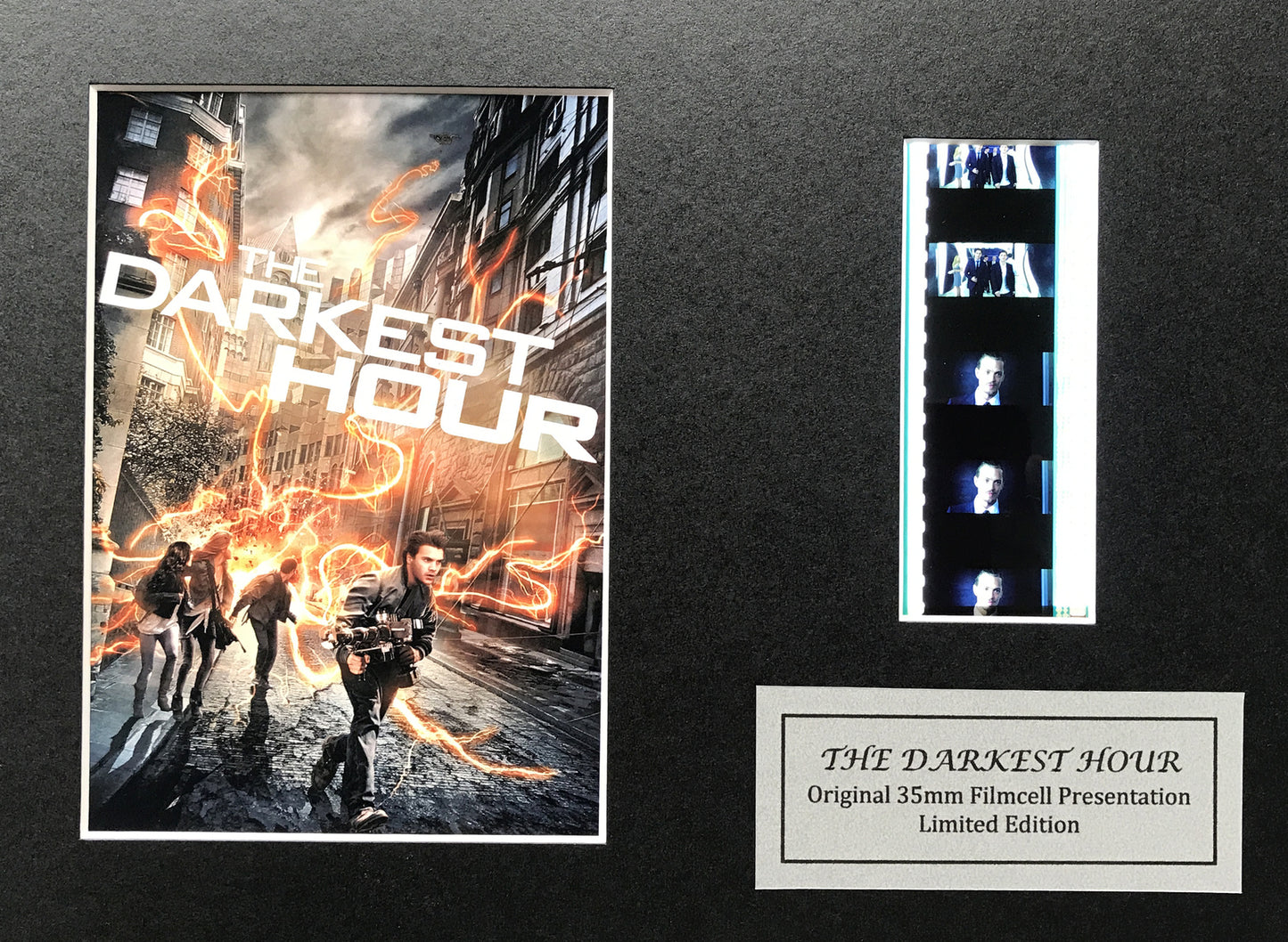 Hand crafted display featuring original 35mm filmcells for THE DARKEST HOUR fans