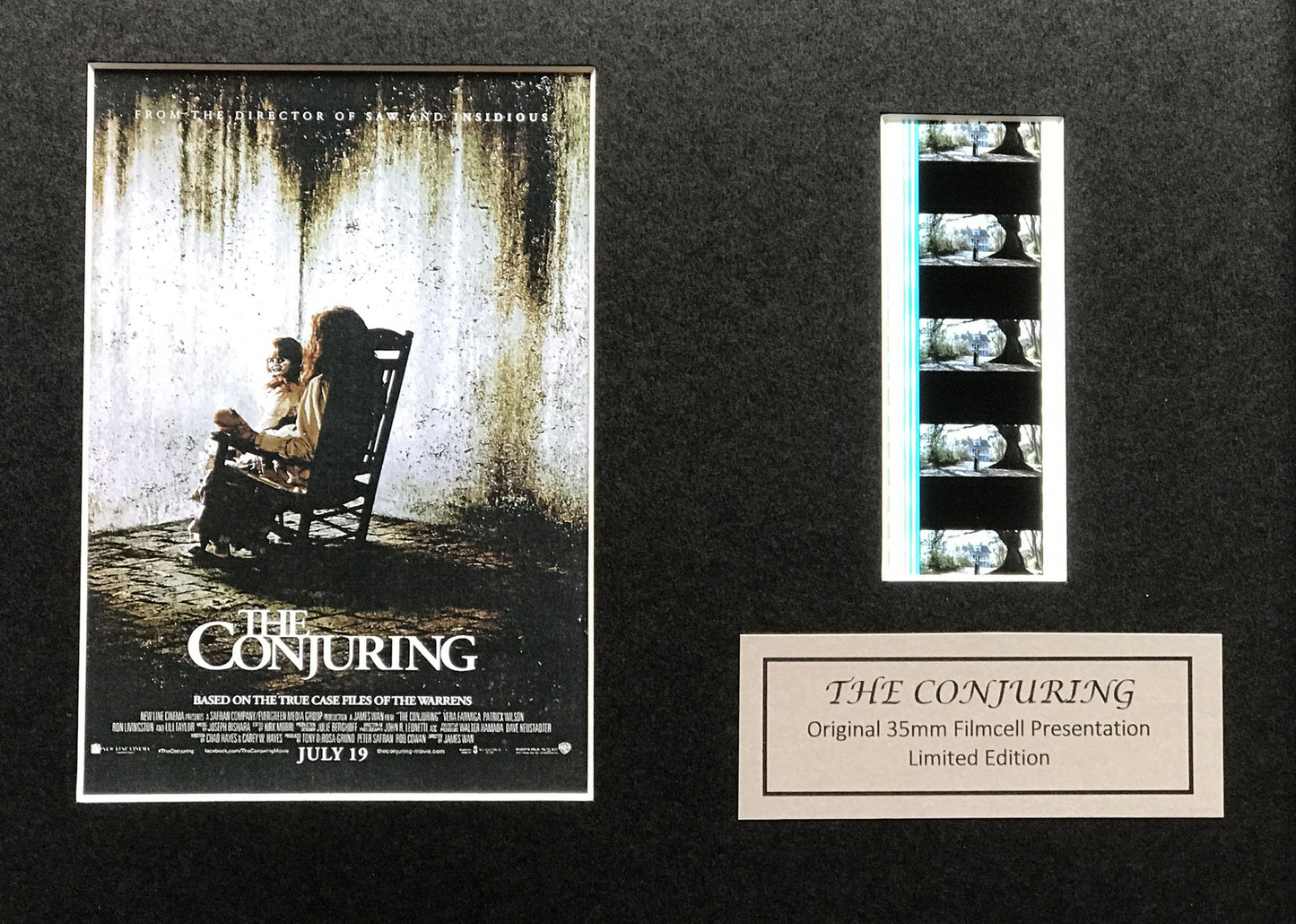 Hand crafted display featuring original film cells for THE CONJURING fans v1