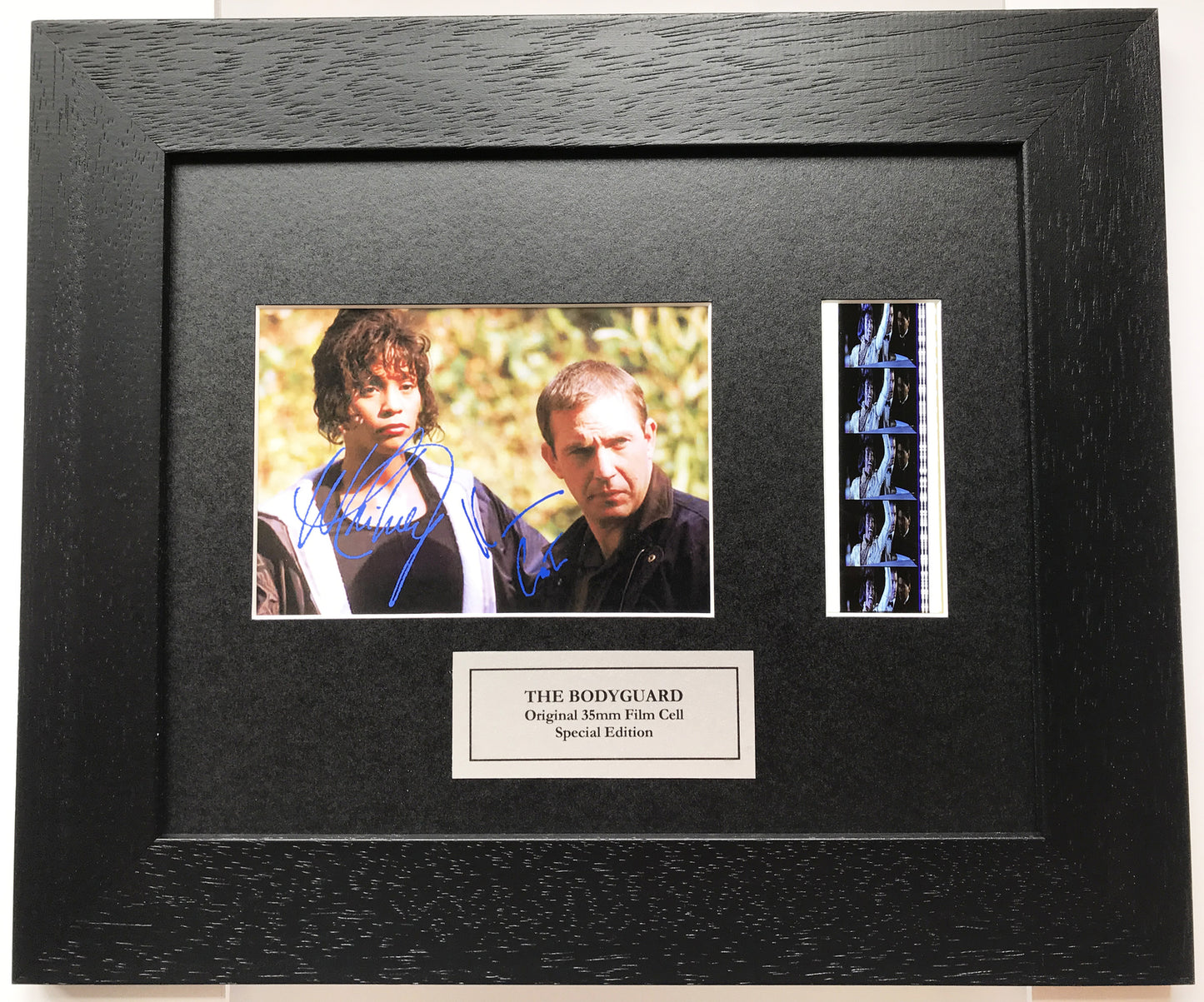 Handmade display featuring original 35mm film cells for THE BODYGUARD fans vSR