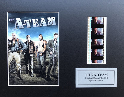 Hand crafted display featuring original 35mm film cells for THE A-TEAM 2010 fans