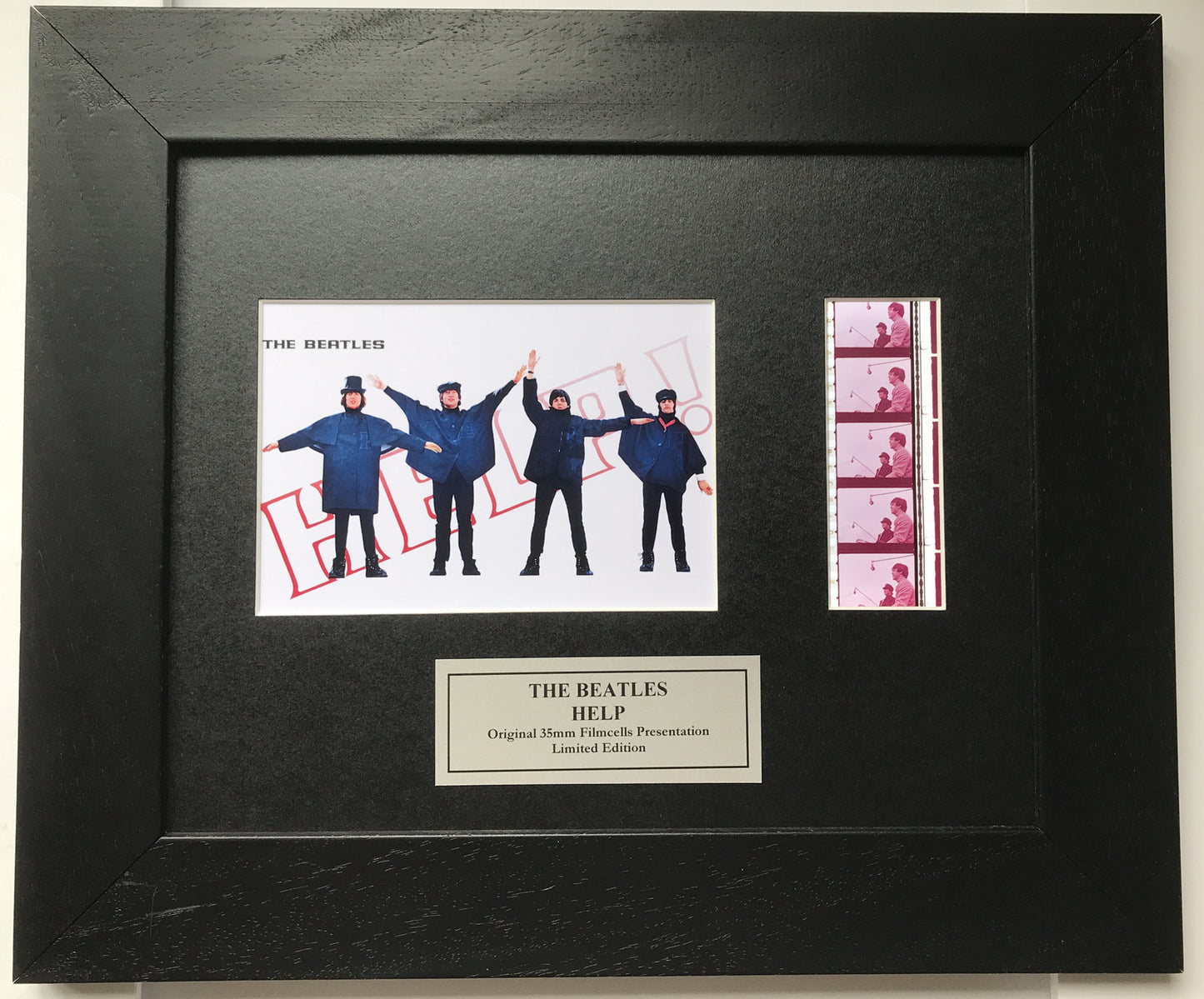 The Beatles HELP Original 35mm Film Cells set in Quality Wood Frame + COA