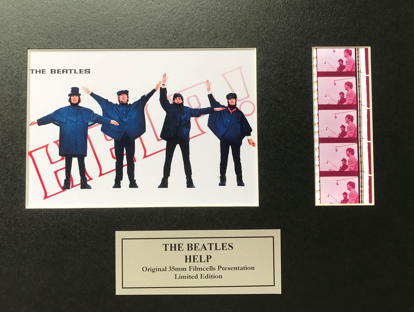 The Beatles HELP Original 35mm Film Cells set in Quality Wood Frame + COA