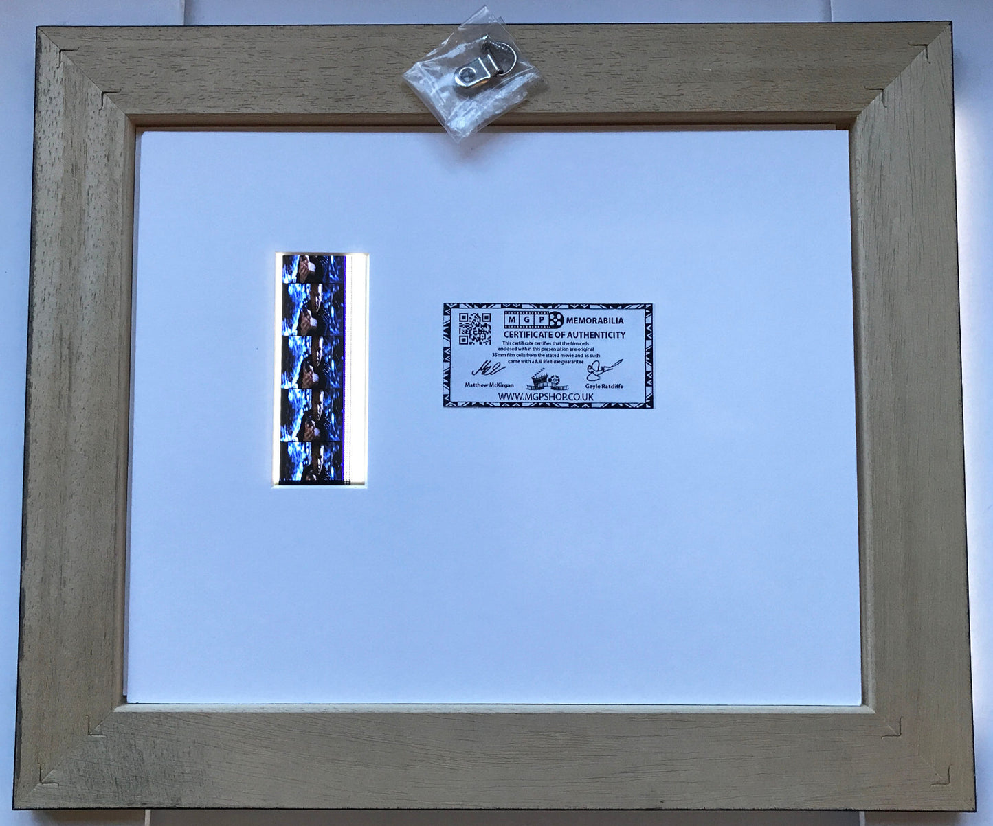 Hand crafted display featuring original 35mm film cells for THE BODYGUARD fans