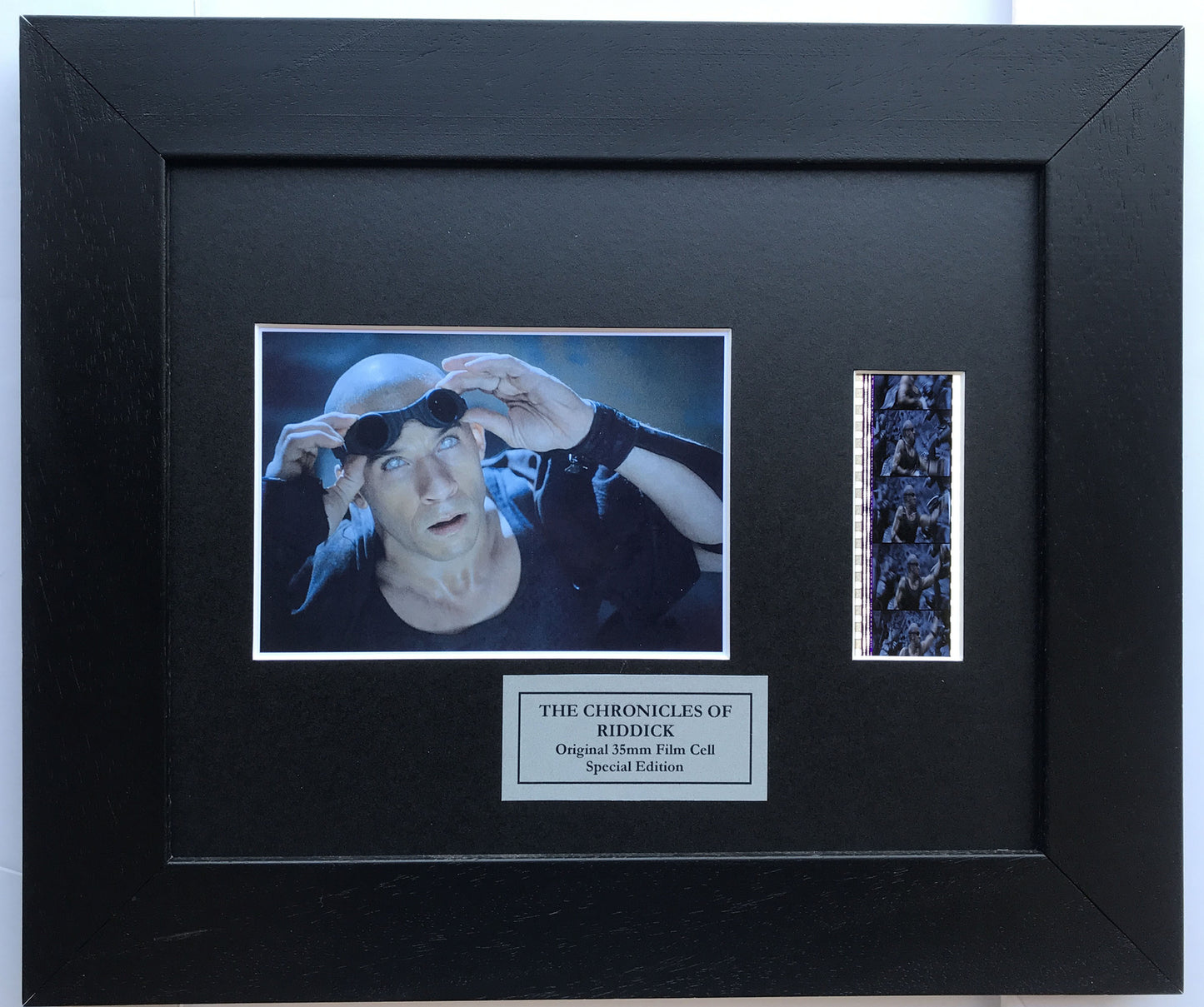 Hand crafted display inc original film cells for The CHRONICLES Of RIDDICK fans