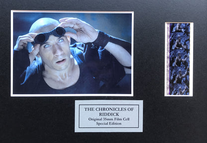Hand crafted display inc original film cells for The CHRONICLES Of RIDDICK fans