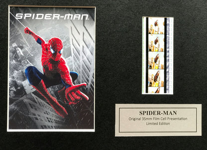 Handmade display featuring original 35mm film cells for a Spider-Man  fan + COA v1