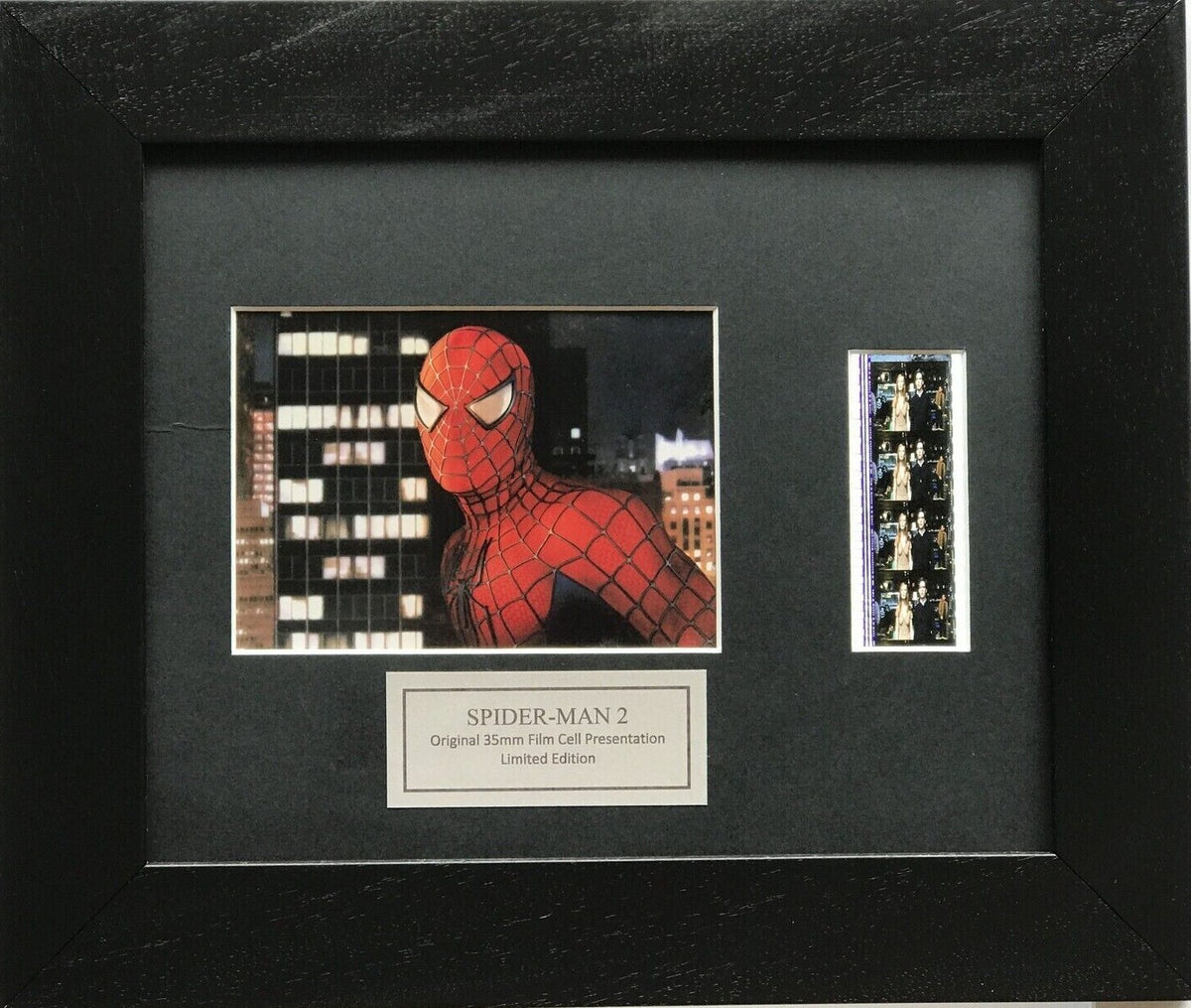 Handmade display featuring original 35mm film cells for a Spider-Man 2 fan v1