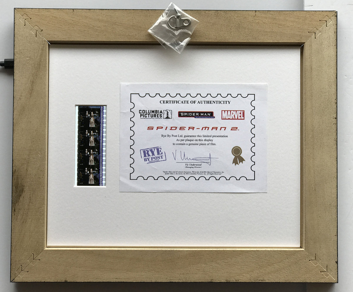 Handmade display featuring original 35mm film cells for a Spider-Man 2 fan v1