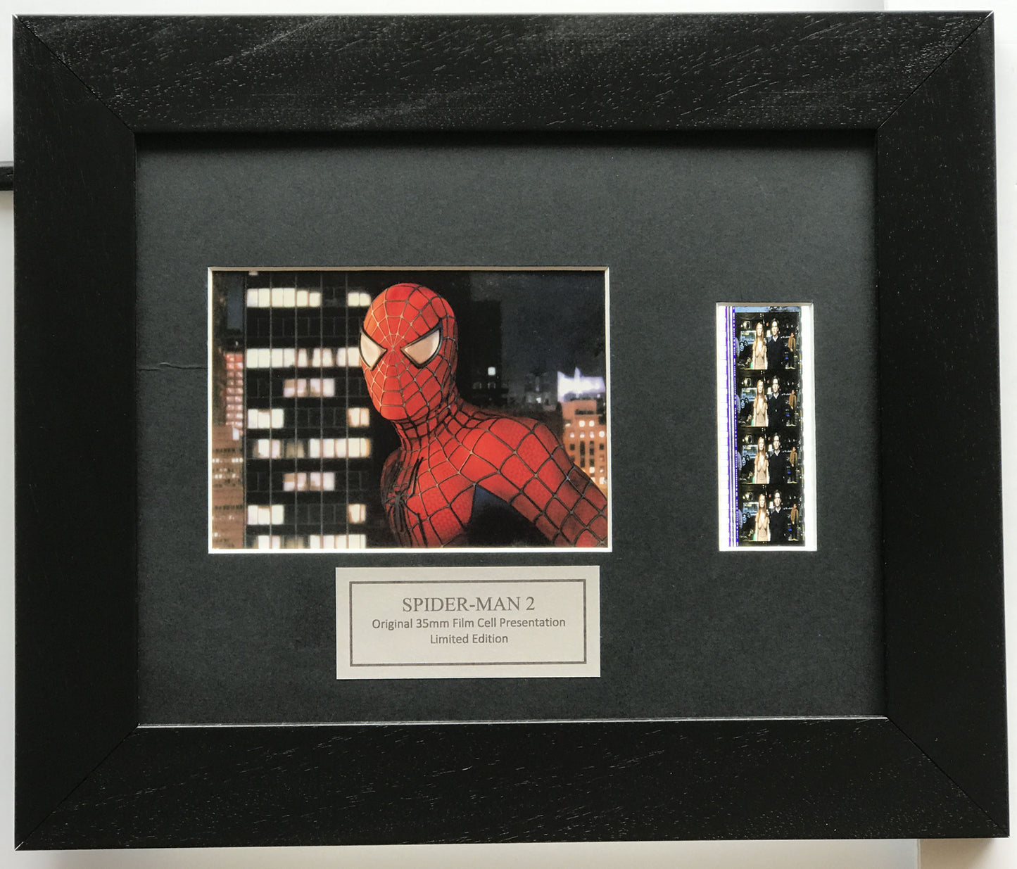 Handmade display featuring original 35mm film cells for a Spider-Man 2 fan v1
