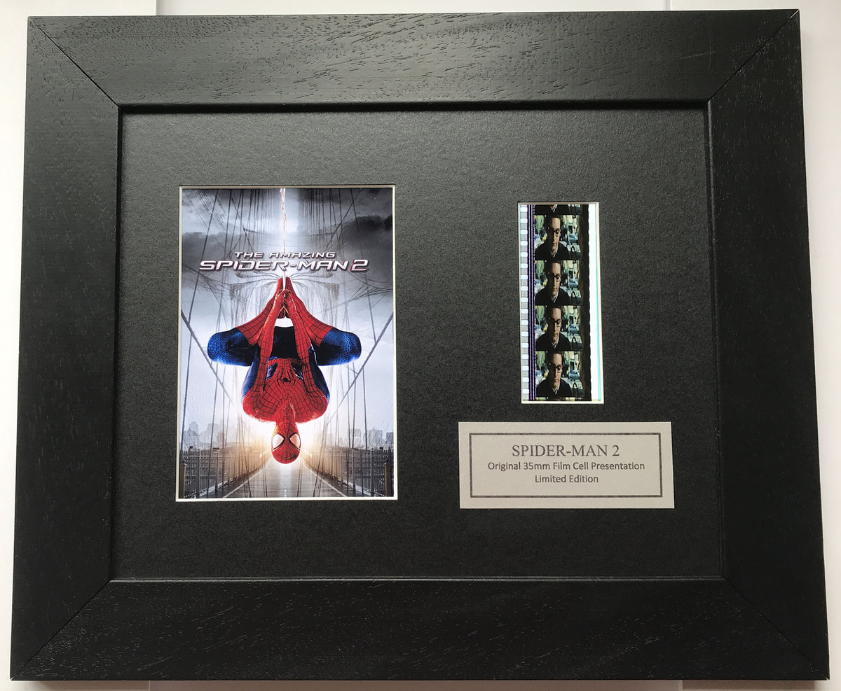 Handmade display featuring original 35mm film cells for a Spider-Man 2 fan v2