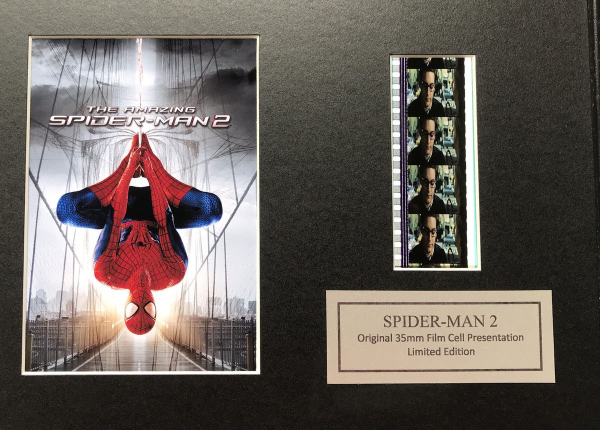 Handmade display featuring original 35mm film cells for a Spider-Man 2 fan v2