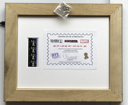 Handmade display featuring original 35mm film cells for a Spider-Man 2 fan v1
