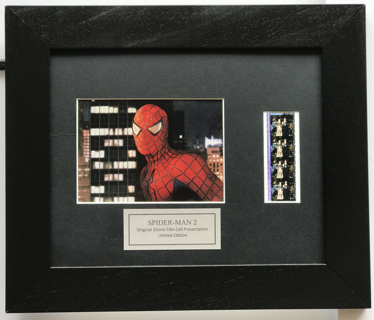 Handmade display featuring original 35mm film cells for a Spider-Man 2 fan v1