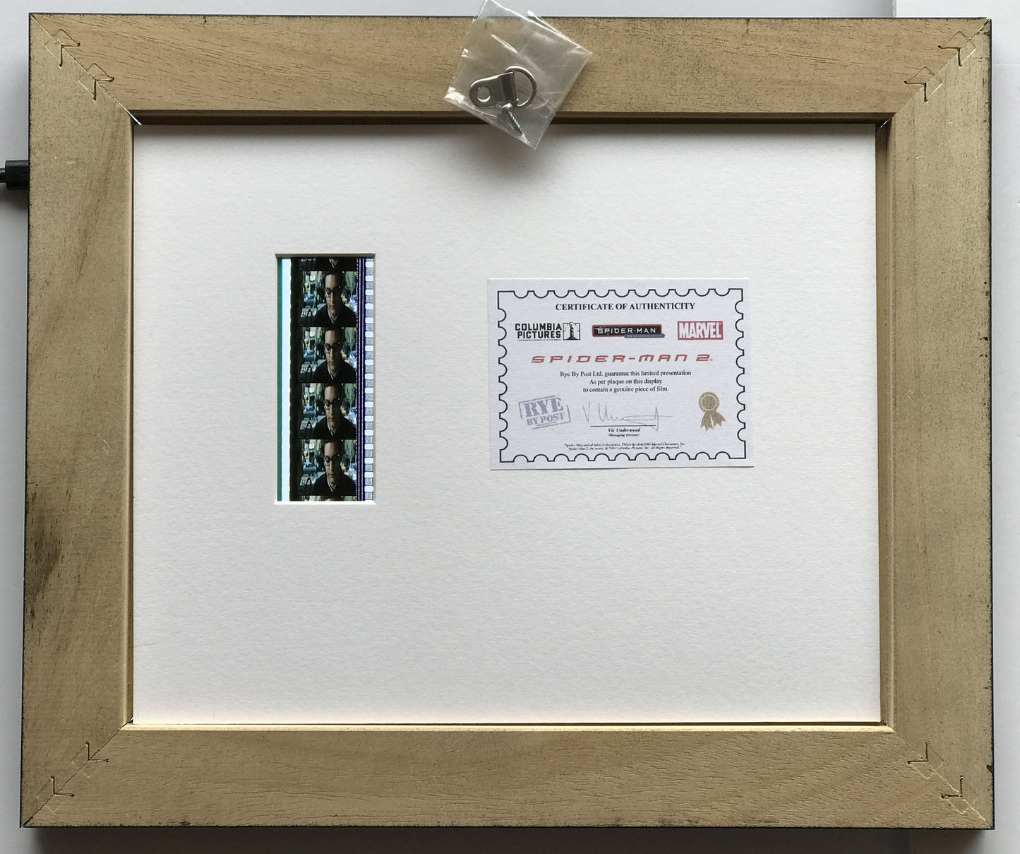 Handmade display featuring original 35mm film cells for a Spider-Man 2 fan vSR