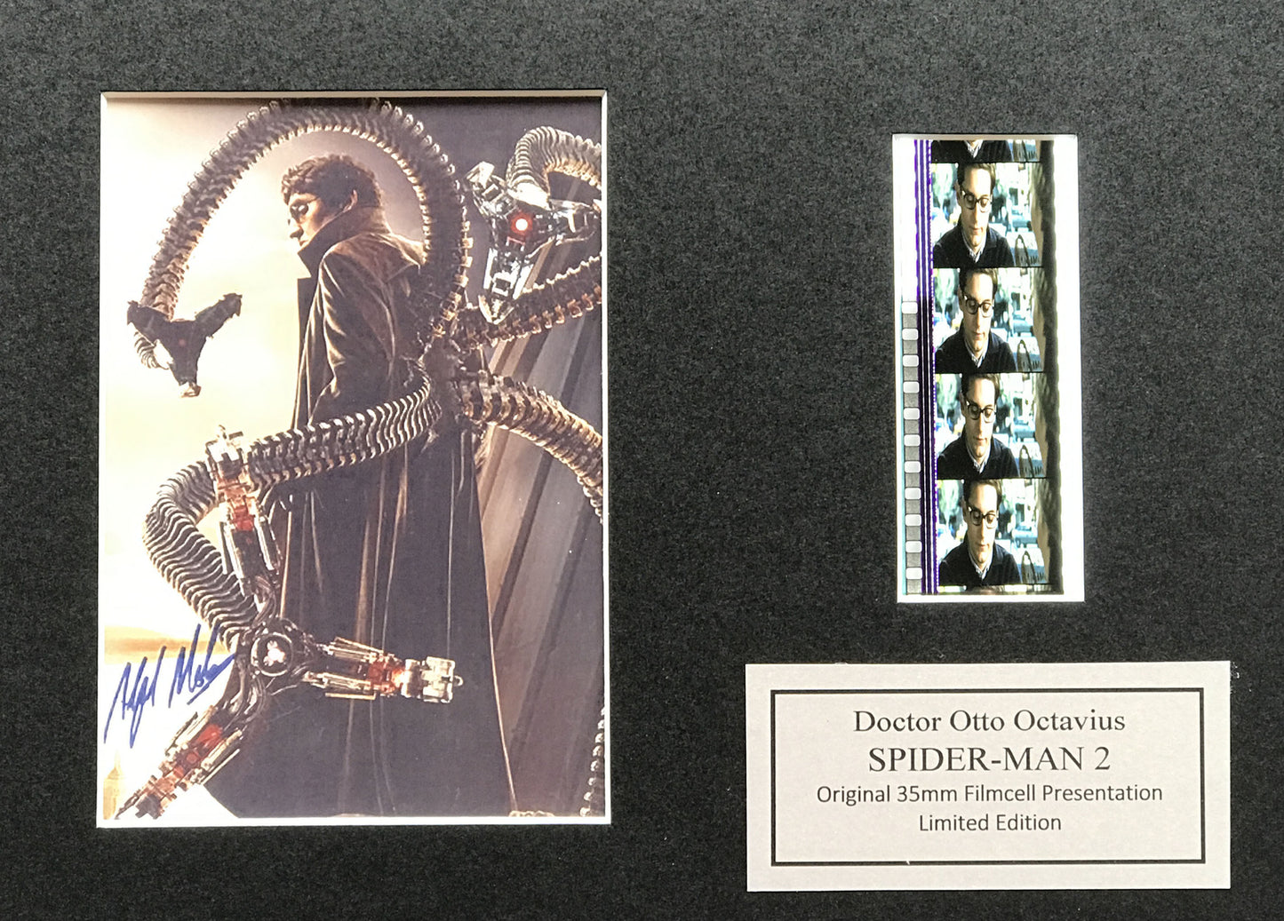 Handmade display featuring original 35mm film cells for a Spider-Man 2 fan vSR