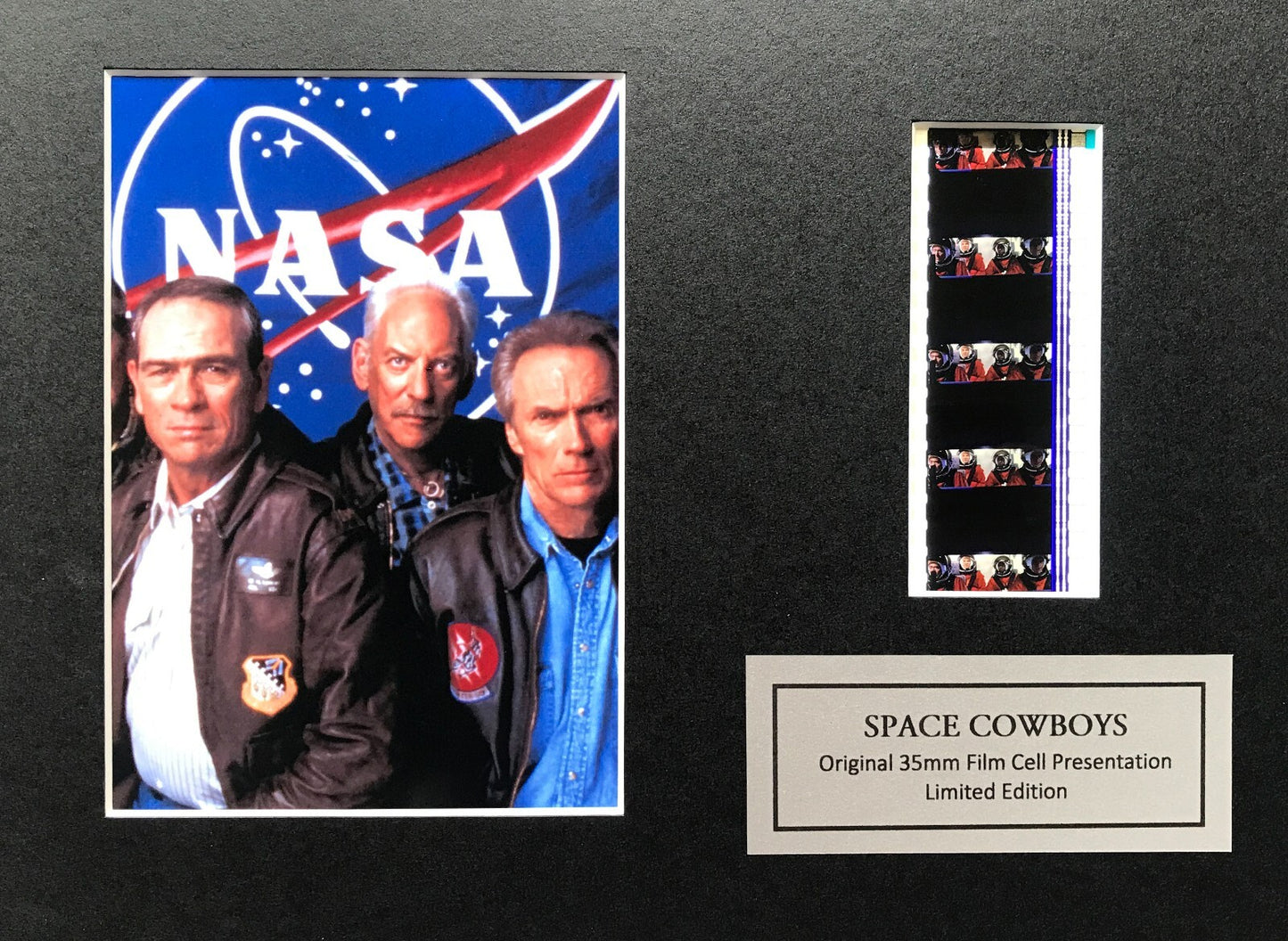 Handmade display featuring original film cells for SPACE COWBOYS of 2000 fans
