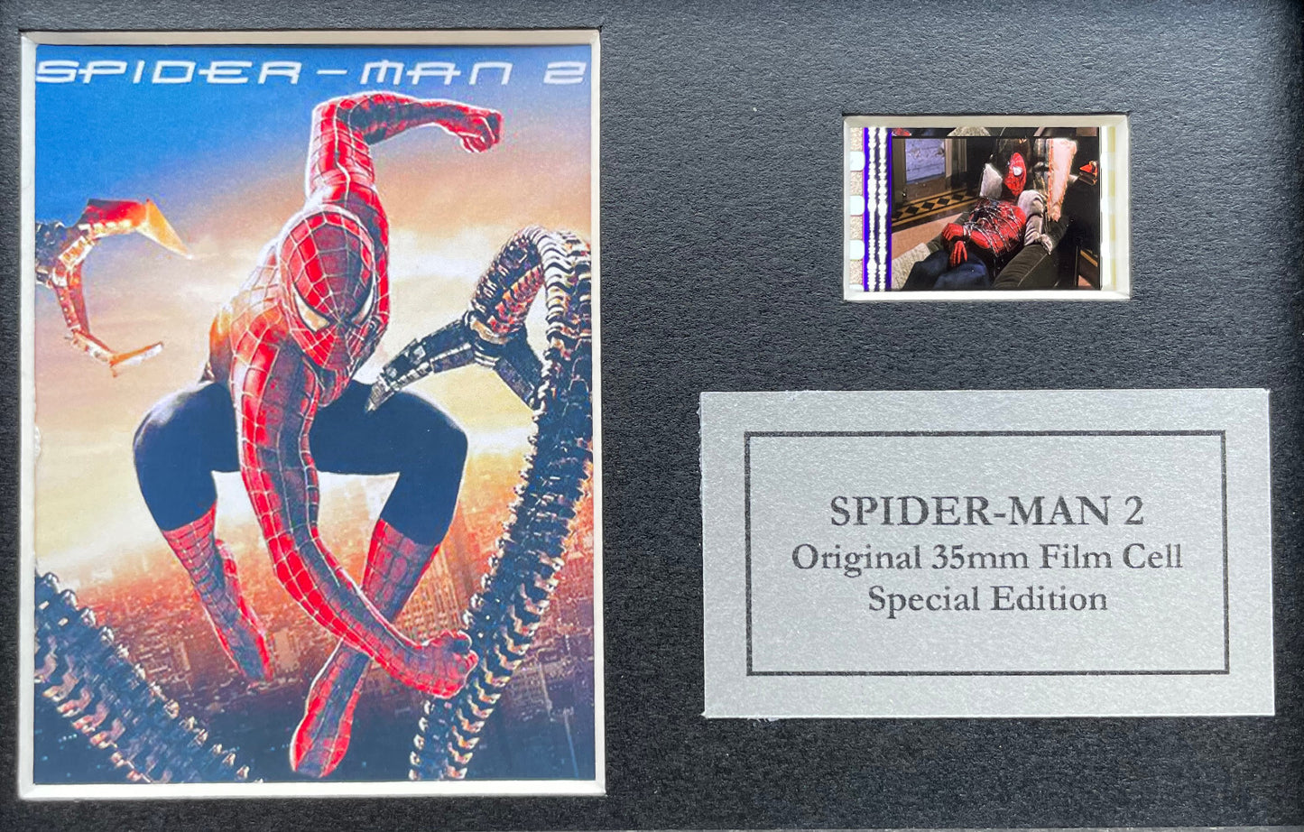 Handmade display inc original Mini 35mm film cells for a Spider-Man 2 fan + COA