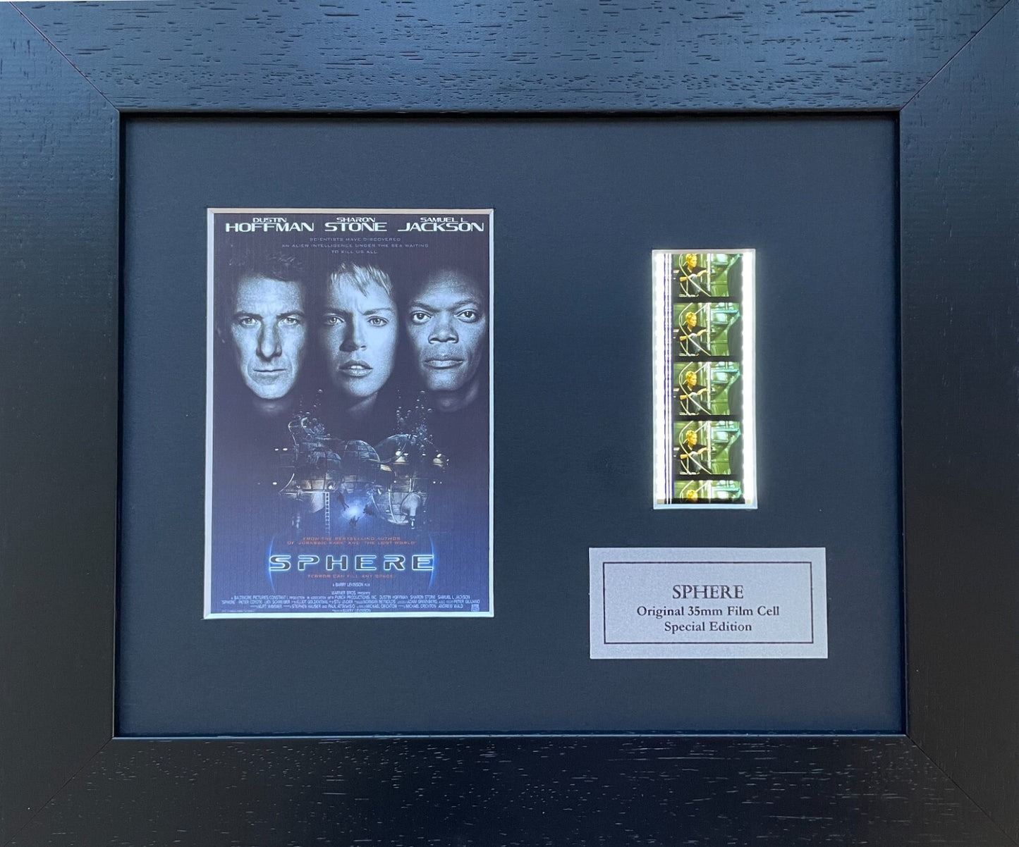 Hand crafted display featuring original 35mm film cells for Sphere fans + COA v1