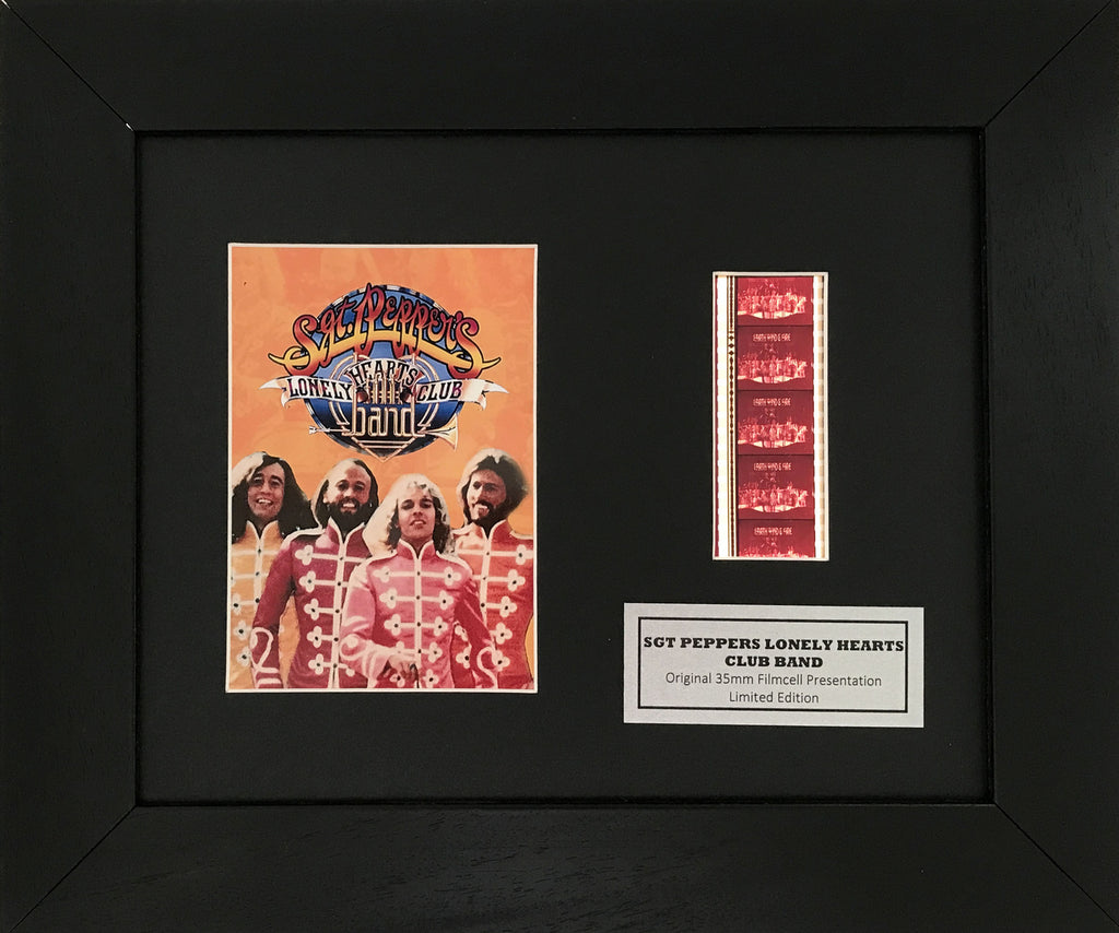 Hand crafted display featuring original 35mm film cells for a BEE GEES fan vSP2