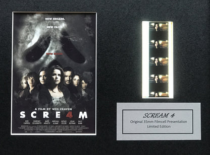 Hand crafted display featuring original film cells for a Scream 4 fan + Coa