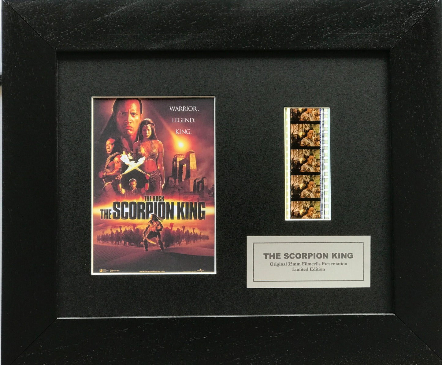 Hand crafted display featuring original film cells for THE SCORPION KING fans v2