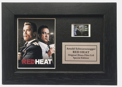 Hand crafted display featuring original Mini 35mm film cells for RED HEAT fans