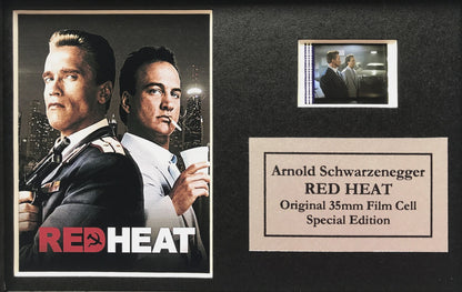 Hand crafted display featuring original Mini 35mm film cells for RED HEAT fans