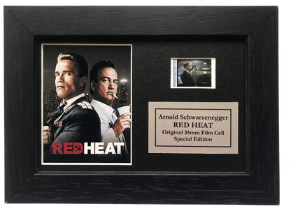 Hand crafted display featuring original Mini 35mm film cells for RED HEAT fans