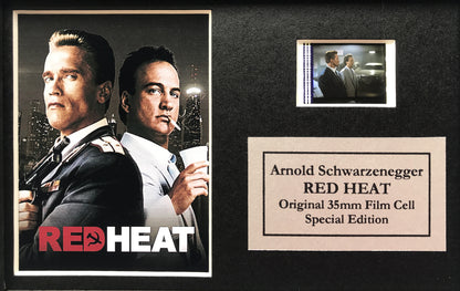 Hand crafted display featuring original Mini 35mm film cells for RED HEAT fans