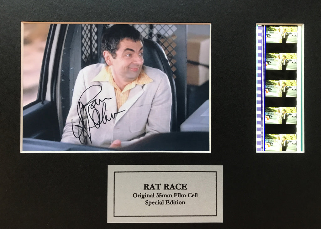 Hand crafted display featuring original 35mm film cells for a RAT RACE fan vSR