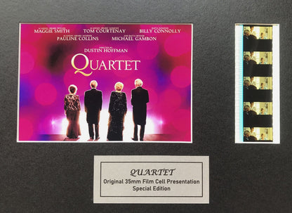 Hand crafted display featuring original 35mm film cells for a QUARTET fan v2