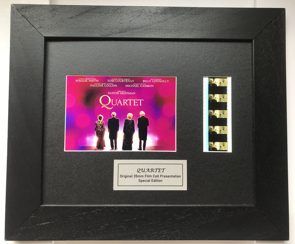 Hand crafted display featuring original 35mm film cells for a QUARTET fan v2
