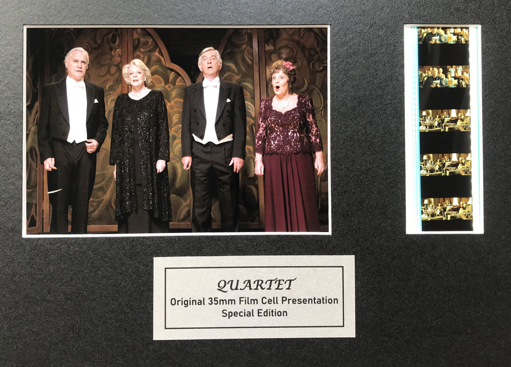 Hand crafted display featuring original 35mm film cells for a QUARTET fan v1