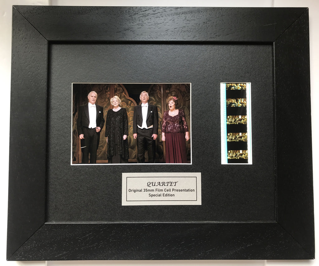 Hand crafted display featuring original 35mm film cells for a QUARTET fan v1