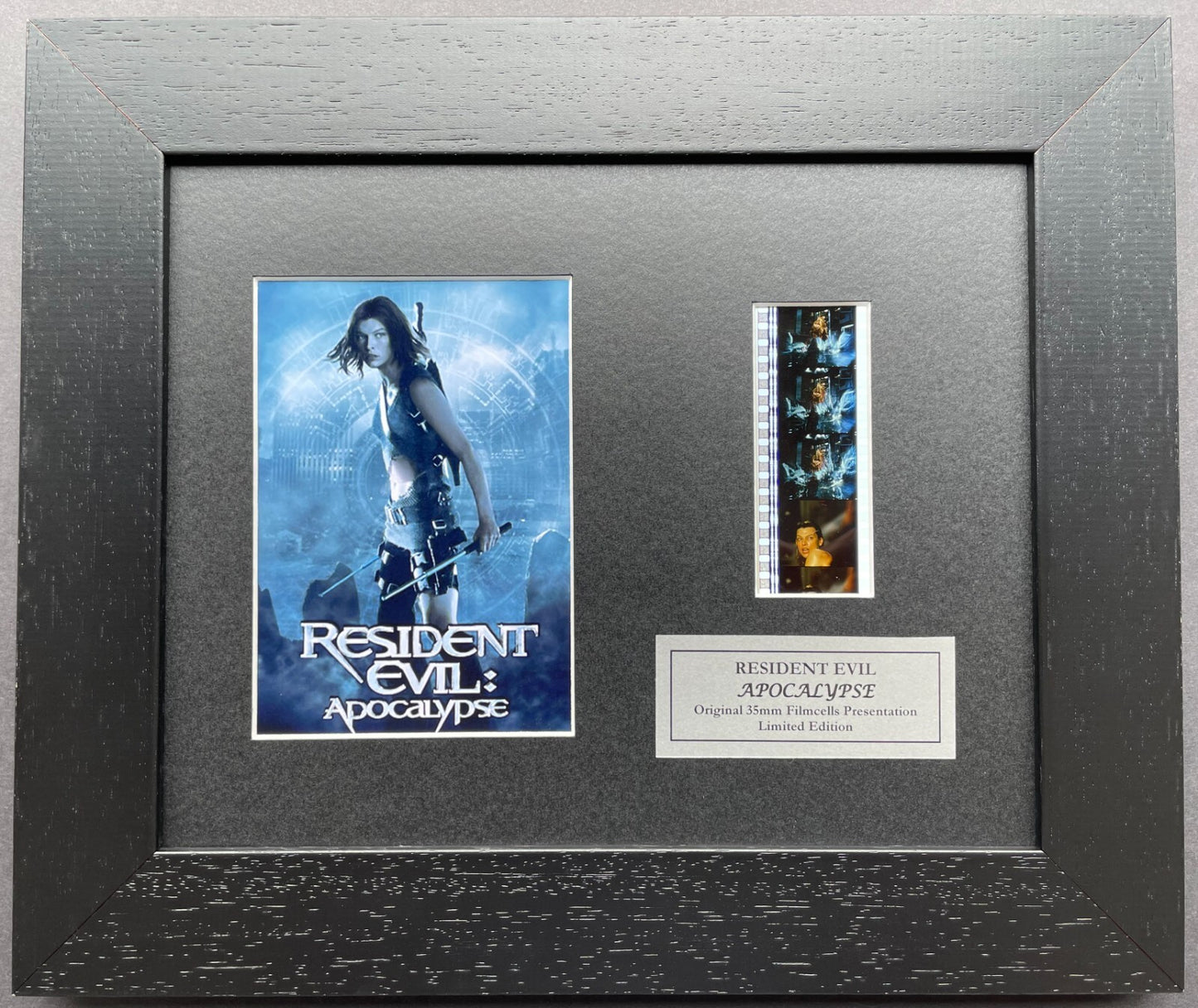 Hand crafted display featuring original 35mm filmcells for RESIDENT EVIL fans v1