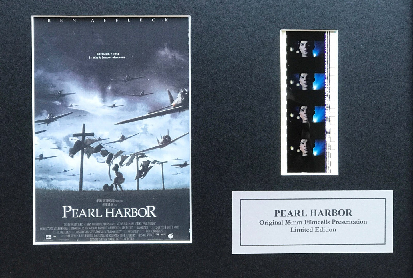 Hand crafted display featuring original 35mm film cells for PEARL HARBOR fans v2
