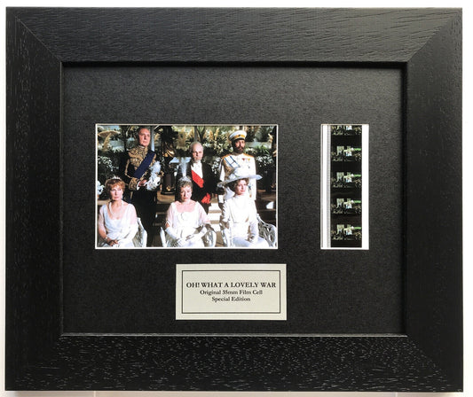 Handmade display featuring original 35mm filmcells for Oh What A LOVELY WAR fans