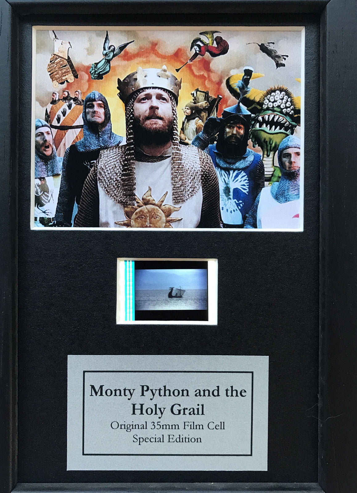 Handmade display featuring original Mini 35mm film cells for MONTY PYTHON fans