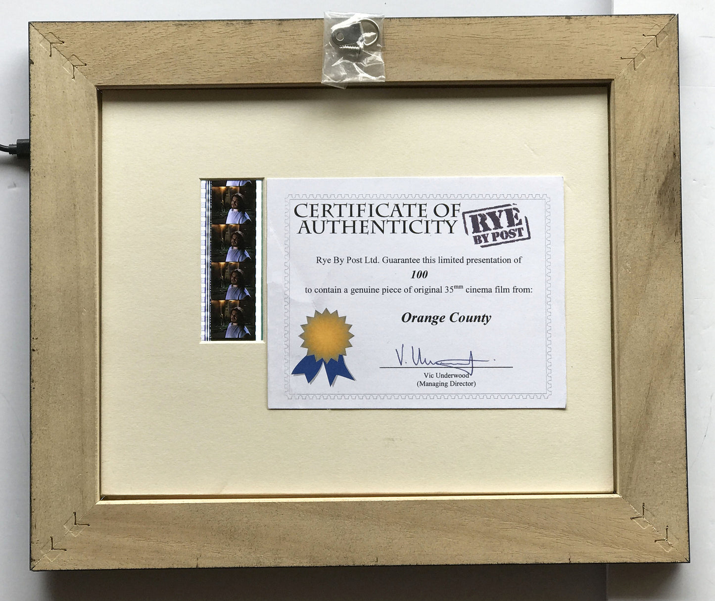 ORANGE COUNTY No 1 of 100 Original 35mm Film Cells set in Quality Wood Frame + COA