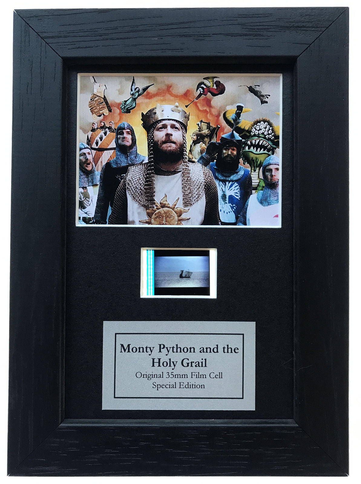 Handmade display featuring original Mini 35mm film cells for MONTY PYTHON fans