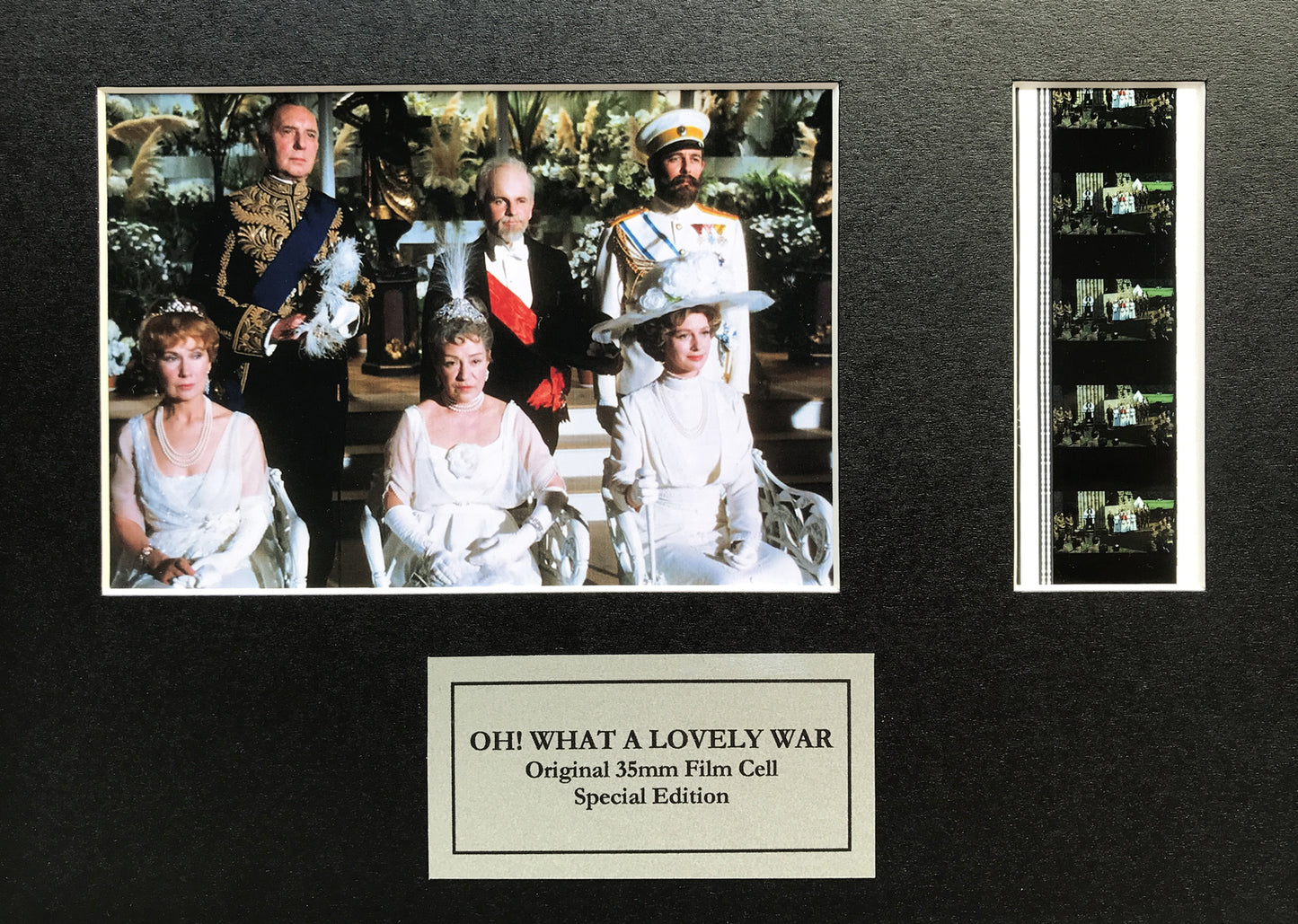 Handmade display featuring original 35mm filmcells for Oh What A LOVELY WAR fans