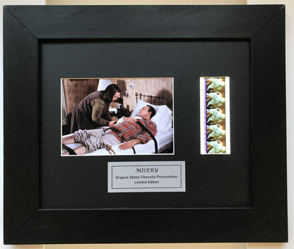 Hand crafted display featuring original 35mm filmcells for a MISERY fan + COA v3