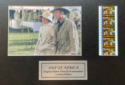Handmade display featuring original 35mm film cells for an OUT OF AFRICA fan vSR