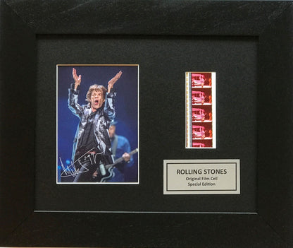 Hand crafted display featuring original film cells for Sir Mick Jagger fans v1