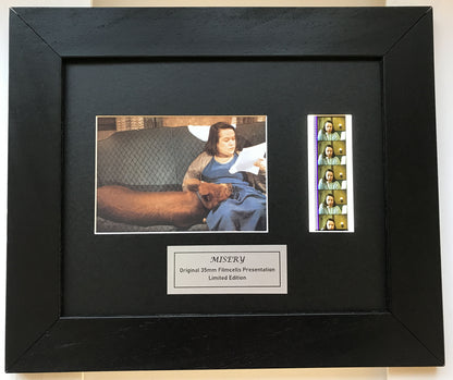 Hand crafted display featuring original 35mm filmcells for a MISERY fan + COA v1
