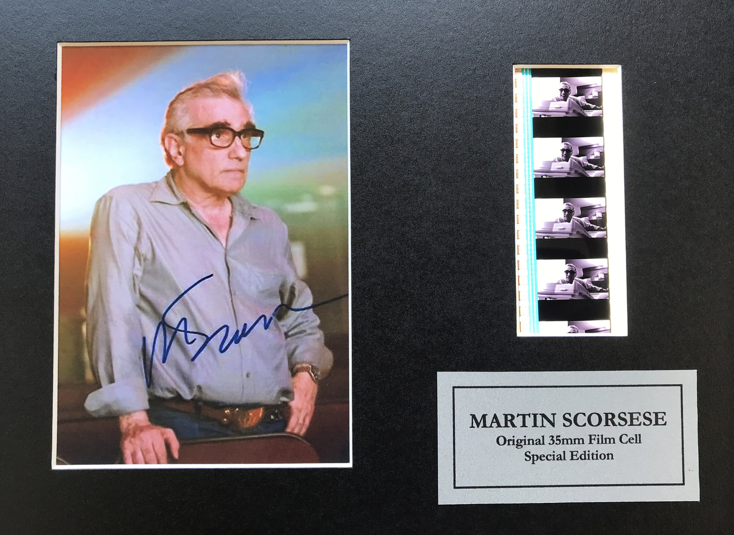 Hand crafted display featuring original 35mm filmcells for MARTIN SCORSESE fans