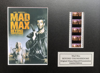 Hand crafted display featuring original 35mm film cells for MAD MAX 3 fans